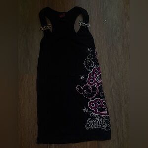 SoCal 2000s Rhinestone Tank Top with Pink Accents